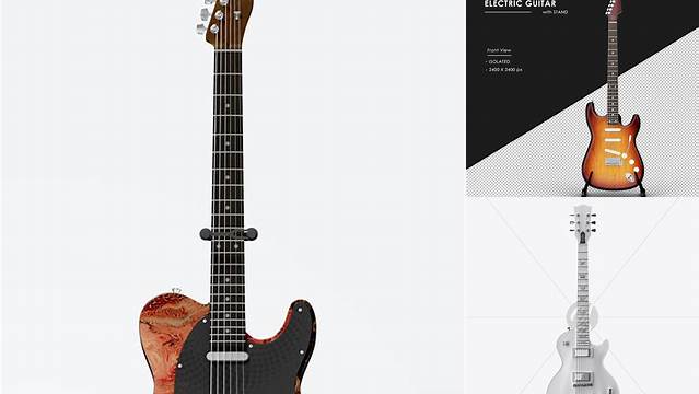 3533+ Electric Guitar PSD Mockup Front View Digital Download