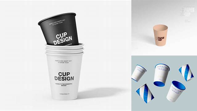 3536+ 250ml White Paper Cup PSD Mockup Creative Free Photoshop Template