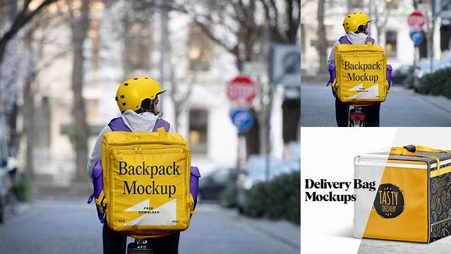 3541+ Delivery Backpack Mockup Free Creative Design File