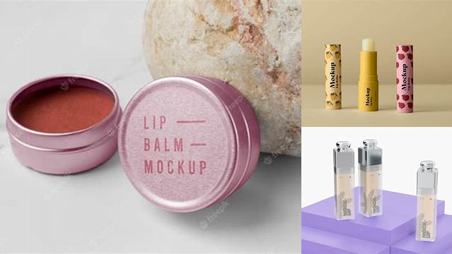 3542+ Metallic Lip Balm Tube PSD Mockup Editable and Customizable PSD