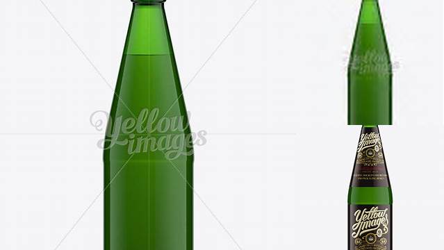 3543+ 568ml Vichy Bottle PSD Mockup / Green Glass Creative Layered Design File