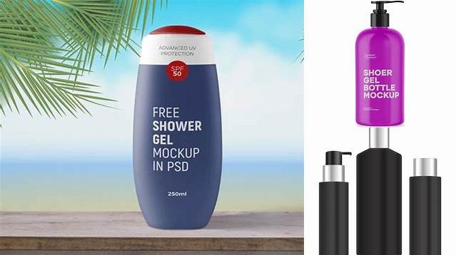 3544+ Glossy Plastic Shower Gel Bottle PSD Mockup Exclusive Free Photoshop Mockup