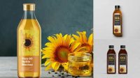 3544+ Sunflower Oil Bottle Mockup Premium Design Freebie