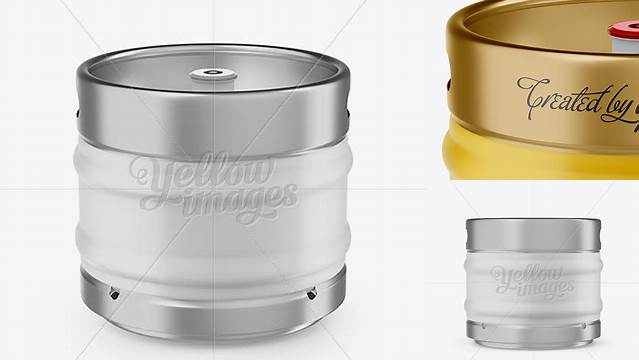 3545+ 30L Matte Beer Keg PSD Mockup Front View Eye-Level Shot Editable Photoshop File