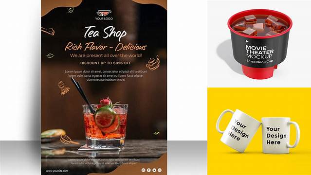 3545+ Cocktail Cup PSD Mockup Editable Photoshop File