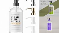 3549+ Glossy Liquid Soap Bottle with Pump PSD Mockup Free Graphic Design Resource