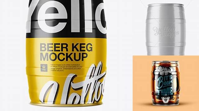 3551+ 5L Beer Keg PSD Mockup Back View Free Download Design Mockup