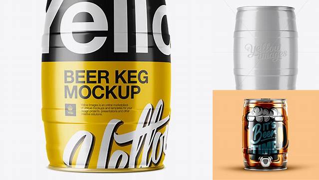 3551+ 5L Beer Keg PSD Mockup Back View Free Download Design Mockup