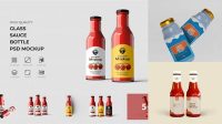 3552+ Metallized Sauce Bottle PSD Mockup Elegant and Versatile PSD Resource