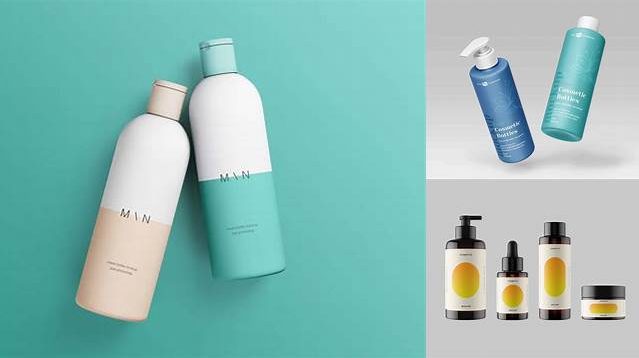 3554+ Opened Cosmetic Bottle with Cap PSD Mockup Modern Design PSD Resource Free Download