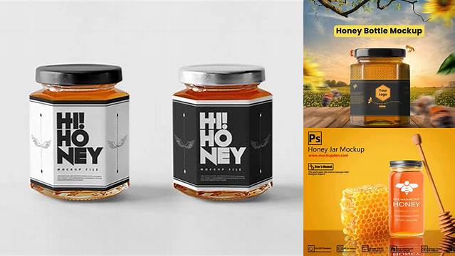 3555+ Plastic Jug with Honey PSD Mockup Elegant Photoshop Mockup