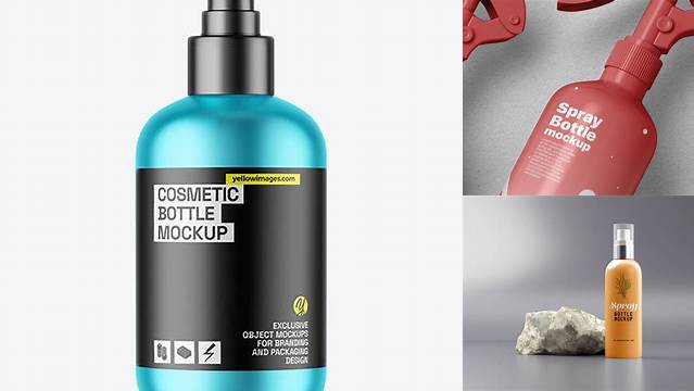 3563+ Matte Metallic Cosmetic Sprayer Bottle PSD Mockup Premium Freebie for Designers