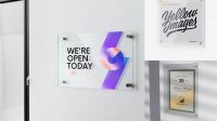 357+ Square Glass Nameplate PSD Mockup Half Side View Fully Editable Photoshop PSD Free Download