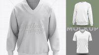 3570+ V-Neck Sweatshirt PSD Mockup Front View High-Resolution Editable PSD