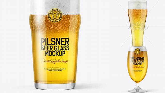 3571+ Weizen Glass with Pilsner Beer PSD Mockup Creative Digital PSD Download