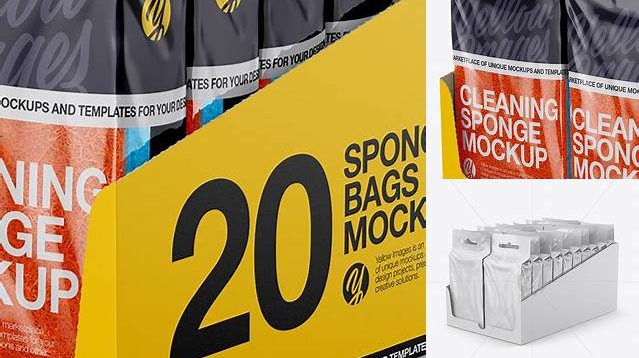 3575+ 20x Flow-Packs Open Box PSD Mockup Halfside View Free Graphic Mockup PSD