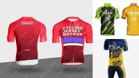 358+ Men’s Cycling Jersey PSD Mockup Back Half Side View Custom Design Freebie PSD