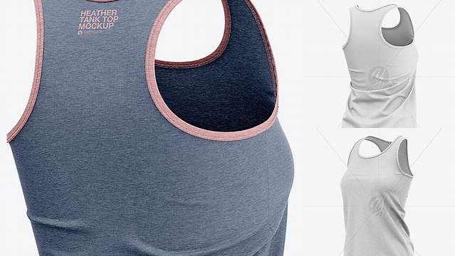 358+ Women's Heather Racerback Tank Top PSD Mockup Back Half Side View Free Downloadable Graphic Resource