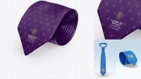 3580+ Glossy Tie PSD Mockup Half Side View High-Angle Shot Download Now Free PSD Template