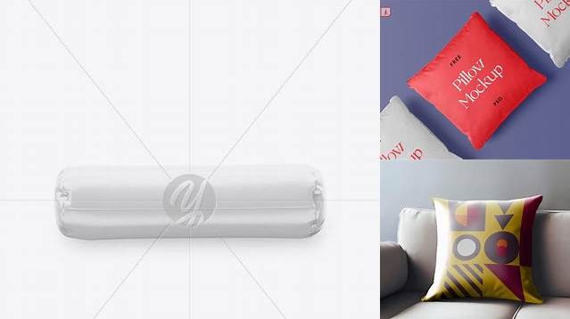 3582+ Glossy Tube Pillow PSD Mockup Front View Exclusive Digital PSD Resource