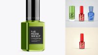 3583+ Metallic Nail Polish Bottle Mo?kup Half Side View Layered PSD File Free Download