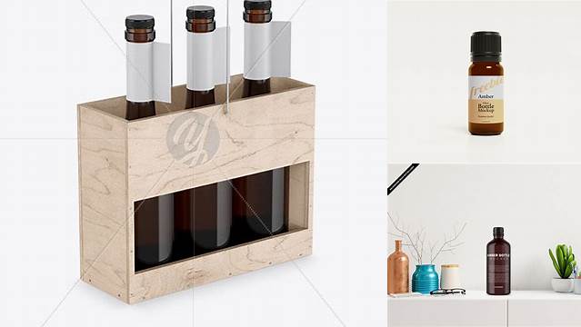 3584+ Amber Bottle Carrier PSD Mockup Unique and Creative Free PSD File