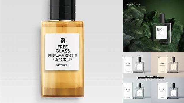 3584+ Glass Perfume Bottle PSD Mockup Photoshop Freebie