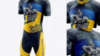 3585+ Men’s Cycling Skinsuit PSD Mockup Half Side View Premium Freebie for Designers