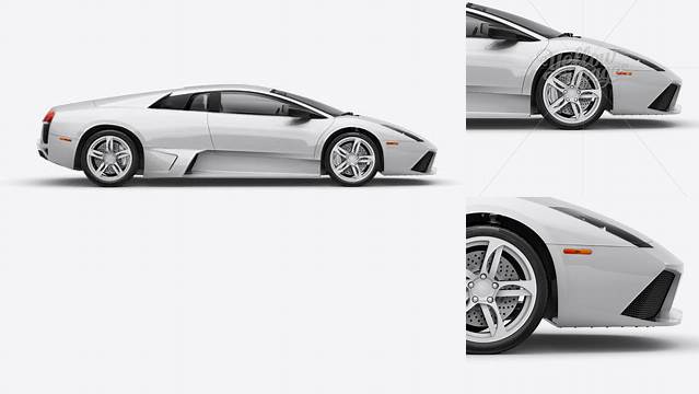 3588+ Lamborghini Murciélago PSD Mockup Right Side View Editable Photoshop Template Freebie