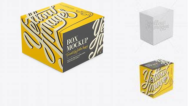 3595+ Paperboard Box PSD Mockup Vertical Orientation High-Angle Shot Free Graphic Design Resource