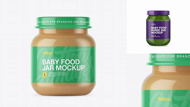 3597+ Baby Food Apple Puree Jar PSD Mockup Free Premium Photoshop Template Download