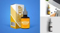 3598+ Nasal Drops Bottle PSD Mockup Front View Free Editable Photoshop Template