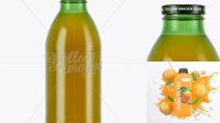 3599+ 750ml Green Glass Orange Drink Bottle PSD Mockup Elegant and Versatile PSD Resource