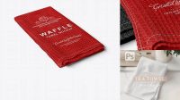 3599+ Folded Waffle Towel PSD Mockup Half Side View Layered Photoshop Template