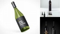 3602+ Green Glass Red Wine Bottle and Tube PSD Mockup Professional PSD Mockup