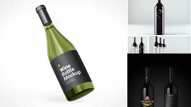 3602+ Green Glass Red Wine Bottle and Tube PSD Mockup Professional PSD Mockup