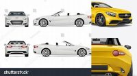 3605+ Cabriolet PSD Mockup Side View High-Resolution Editable PSD