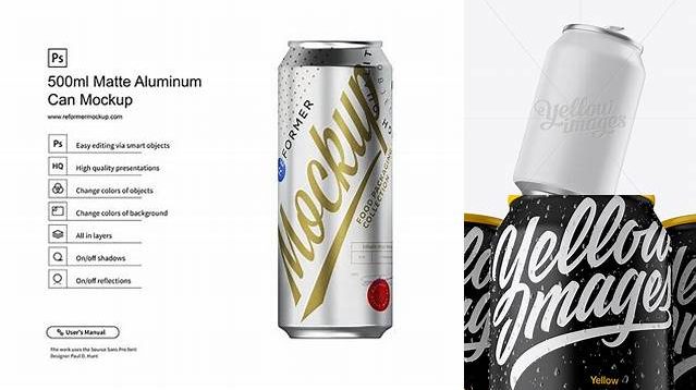 3609+ 330ml Matte Aluminium Can PSD Mockup Smart Design Template Free