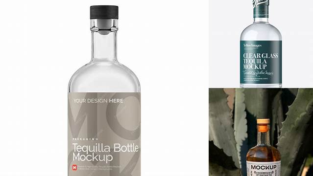 3609+ Oslo Tequila Bottle PSD Mockup Easy-to-Edit Photoshop Freebie