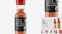 3611+ 125ml Salsa Sauce Bottle PSD Mockup Exclusive Free Creative Resource