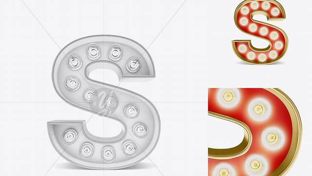 3611+ Letter S Light Bulb Sign PSD Mockup Advanced Photoshop Template