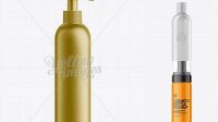 3618+ Gold Plastic Cosmetic Bottle with Batcher 250 ml Smart Editable Design Mockup