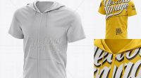 3618+ Short Sleeve Zip Hoodie PSD Mockup Halfside View Smart Design Template Free