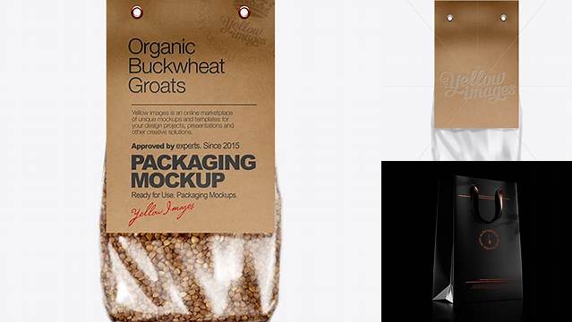 362+ Clear Plastic Bag with Kraft/Black Carton Label PSD Mockup High-Quality PSD Files