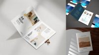 3620+ A4 Brochure PSD Mockup Half Side View Exclusive PSD Design Freebie