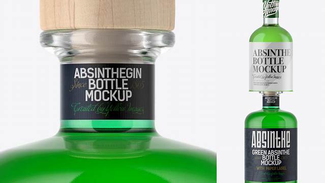 3621+ Clear Glass Absinthe Bottle PSD Mockup Downloadable PSD Design Template