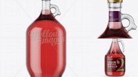 3622+ 3L Clear Glass Pink Liquor Bottle With Handle & Clamp Lid PSD Mockup Digital Resource Free Download