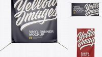 3622+ Matte Vinyl Banner PSD Mockup Front View Fully Customizable Photoshop Freebie