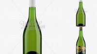 3624+ Emerald Green Glass Burgundy Bottle with White Wine HQ PSD Mockup Modern and Unique Freebie PSD