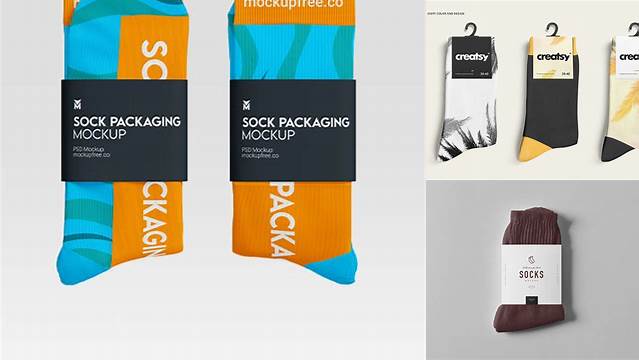 3627+ Sock Packaging Mockup Best for Showcase